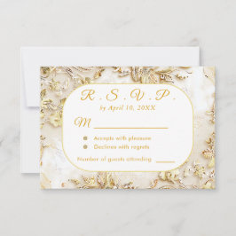 Gilded Bloom Classic Wedding RSVP Kaart