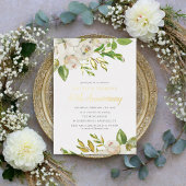 Gilded Blooms 50ste verjaardagsfeest Folie Uitnodiging