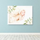Gilded Blooms Baby Foto aandenken Canvas Afdruk (Insitu (Houten vloer))