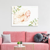 Gilded Blooms Baby Foto aandenken Canvas Afdruk (Insitu (Woonkamer))