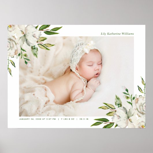 Gilded Blooms Baby Foto aandenken Poster (Voorkant)