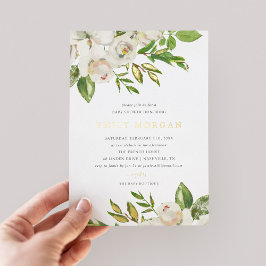 Gilded Blooms Baby shower Folie Uitnodiging
