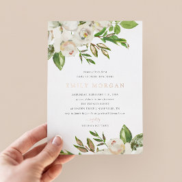 Gilded Blooms Baby shower Folie Uitnodiging