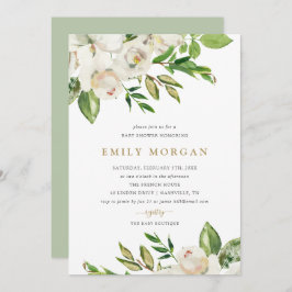 Gilded Blooms Baby shower Invitation Kaart