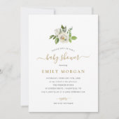 Gilded Blooms Baby shower Invitation Kaart (Voorkant)