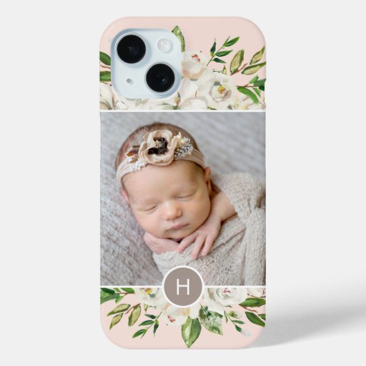 Gilded Blooms Blush | Monogrammfoonfoto Case-Mate iPhone Case (Achterkant)