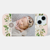 Gilded Blooms Blush | Monogrammfoonfoto Case-Mate iPhone Case (Achterkant (horizontaal))