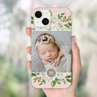 Gilded Blooms Blush | Monogrammfoonfoto Case-Mate iPhone 14 Hoesje