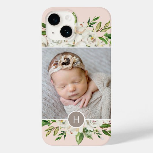 Gilded Blooms Blush | Monogrammfoonfoto Case-Mate iPhone Case (Achterkant)
