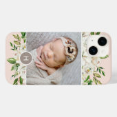 Gilded Blooms Blush | Monogrammfoonfoto Case-Mate iPhone Case (Achterkant (horizontaal))