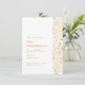 GILDED Blooms Bruiloft Kaart (Staand voorkant)