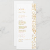 GILDED Blooms Bruiloft Menu (Voorkant / Achterkant)