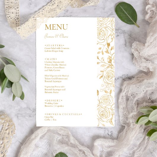 GILDED Blooms Bruiloft Menu