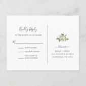 Gilded Blooms Bruiloft RSVP Briefkaart (Achterkant)