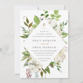 Gilded Blooms bruiloft uitnodiging (Voorkant)