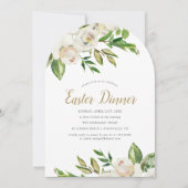 Gilded Blooms Easter Dinner Invitation Kaart (Voorkant)