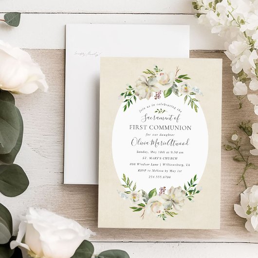 Gilded Blooms First Community Invitation Kaart