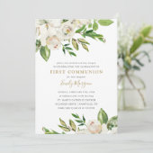 Gilded Blooms First Community Invitation Kaart (Staand voorkant)