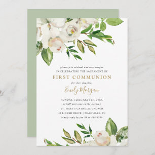 Gilded Blooms First Community Invitation Kaart