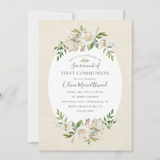 Gilded Blooms First Community Invitation Kaart (Voorkant)