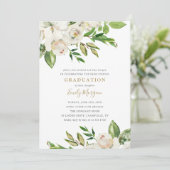 Gilded Blooms Graduation Party Uitnodiging (Staand voorkant)