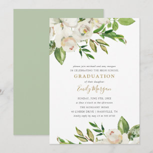 Gilded Blooms Graduation Party Uitnodiging