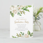 Gilded Blooms Graduation Party Uitnodiging (Staand voorkant)