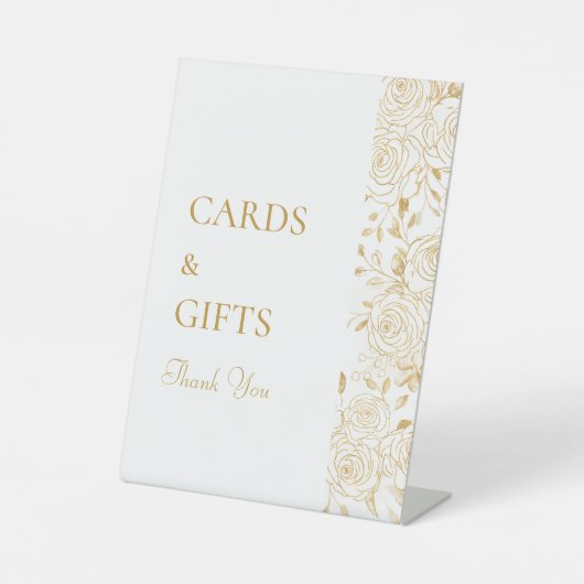 GILDED Blooms Kaart & Cadeaubordje Reclamebord Met Voetstuk (Voorkant)