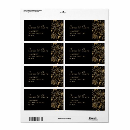 GILDED Blooms Label (Full Sheet)