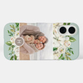 Gilded Blooms Mint | Monogrammfoonfoto Case-Mate iPhone Case (Achterkant (horizontaal))