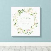 Gilded Blooms Personalized Baby Birth Stats Canvas Afdruk (Insitu (Houten vloer))