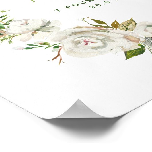 Gilded Blooms Personalized Baby Birth Stats Poster (Hoek)