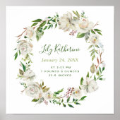 Gilded Blooms Personalized Baby Birth Stats Poster (Voorkant)