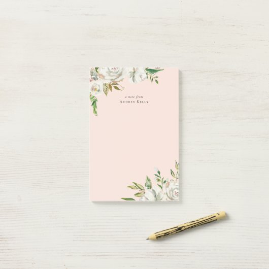 Gilded Blooms Personalized Monogrammed Post-it® Notes (Op bureau)