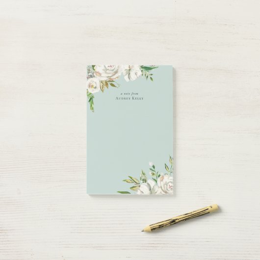 Gilded Blooms Personalized Monogrammed Post-it® Notes (Op bureau)