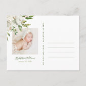 Gilded Blooms Photo Birth Announcement Briefkaart (Achterkant)