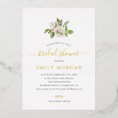 Gilded Blooms Vrijgezellenfeest Folie Uitnodiging (Voorkant)