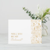 GILDED Blooms zal je mijn bruidsmeisje Kaart zijn (Staand voorkant)
