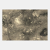 Gilded Bronze Winter Dusk Sky Gold Snowfall Inpakpapier Vel (Voorkant)