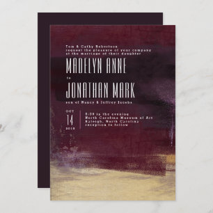 Gilded Brush Wedding Invitation & Matching Suite Kaart