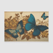 Gilded Butterfly Gold en Blue Decoupage Tissuepapier (Voorkant)