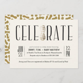 Gilded Celebrate The Peanut Baby shower Invitation Kaart