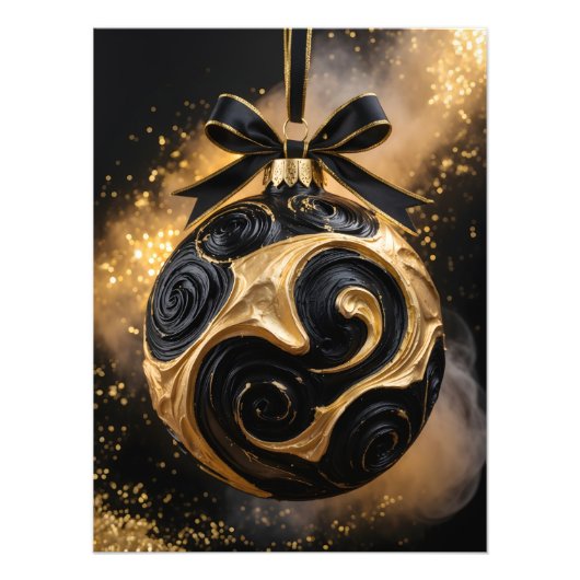Gilded Charms – Golden Holiday Ornament Poster (Voorkant)