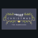 Gilded Christmas Gepersonaliseerde Stickers<br><div class="desc">Een leuke, moderne stijl met bladeren, wervelingen, een bloemetje en stippen in groen, wit en goud. Leest "vrolijk kerstfeest" in een elegant lettertype in een faux gouden folie rechthoek. Gemakkelijk te personaliseren voor gebruik als cadeau labels, envelop afdichtingen, en meer! De achtergrondkleur kan aan om het even welke kleur worden...</div>