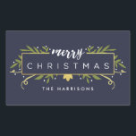 Gilded Christmas Gepersonaliseerde Stickers<br><div class="desc">Een leuke, moderne stijl met bladeren, wervelingen, een bloemetje en stippen in groen, wit en goud. Leest "vrolijk kerstfeest" in een elegant lettertype in een faux gouden folie rechthoek. Gemakkelijk te personaliseren voor gebruik als cadeau labels, envelop afdichtingen, en meer! De achtergrondkleur kan aan om het even welke kleur worden...</div>