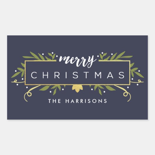 Gilded Christmas Gepersonaliseerde Stickers (Voorkant)