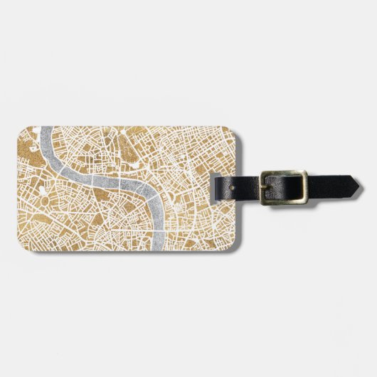 Gilded City Map of London Bagagelabel (Voorkant horizontaal)