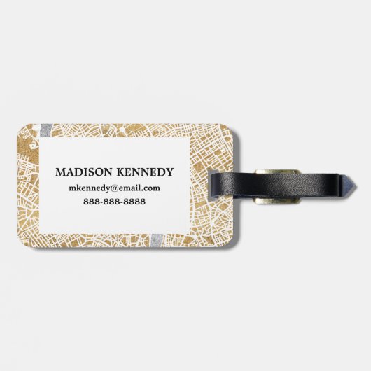 Gilded City Map of London Bagagelabel (Achterkant horizontaal)