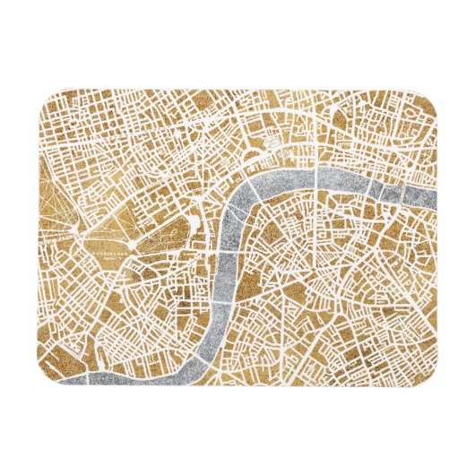 Gilded City Map of London Magneet (Horizontaal)