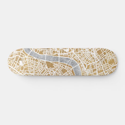 Gilded City Map of London Persoonlijk Skateboard (Horizontaal)